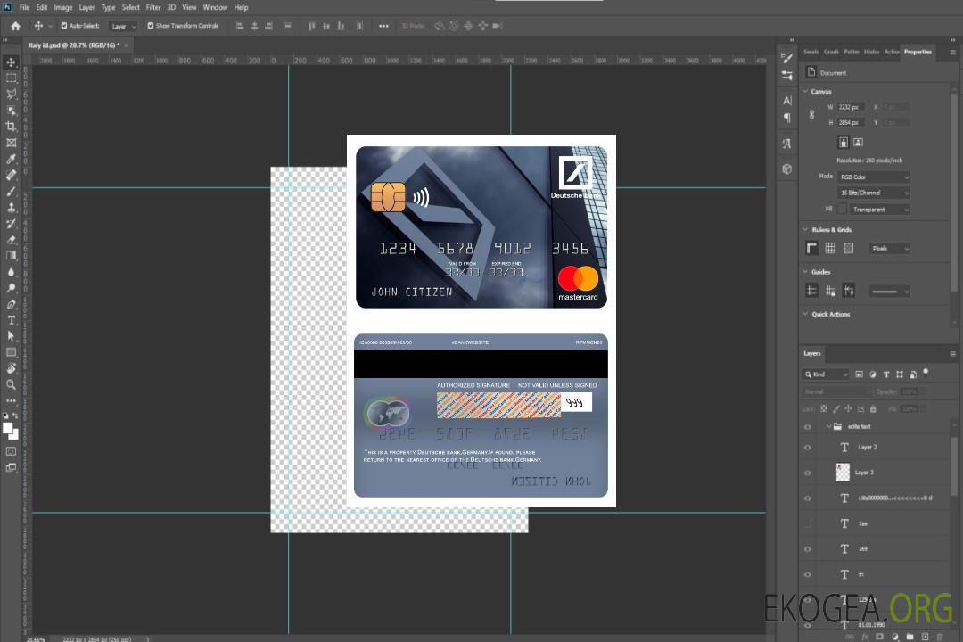 Allemagne Deutsche Bank Mastercard template